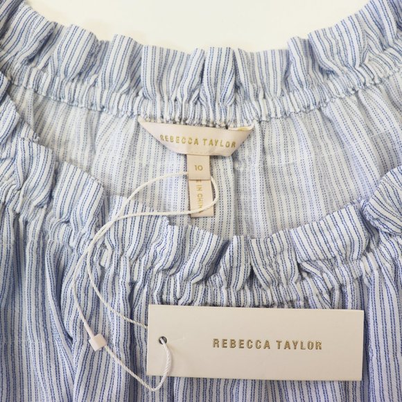NWT Rebecca Taylor Cotton Stripe Mini Dress 10 - Picture 5 of 8